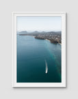 Port Stephens High Aerial - Art Print - Traditional Frame - White - Portrait