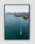 Port Stephens High Aerial - Art Print - Float Frame Canvas - Black - Portrait