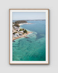 Corlette Aerial - Port Stephens - Art Print - Traditional Frame - Raw Oak - Portrait