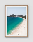 Shoal Bay Beach ii - Port Stephens - Art Print - Traditional Frame - Raw Oak - Portrait