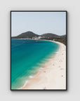Shoal Bay Beach ii - Port Stephens - Art Print - Float Frame Canvas - Black - Portrait