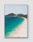 Shoal Bay Beach ii - Port Stephens - Art Print - Float Frame Canvas - White - Portrait