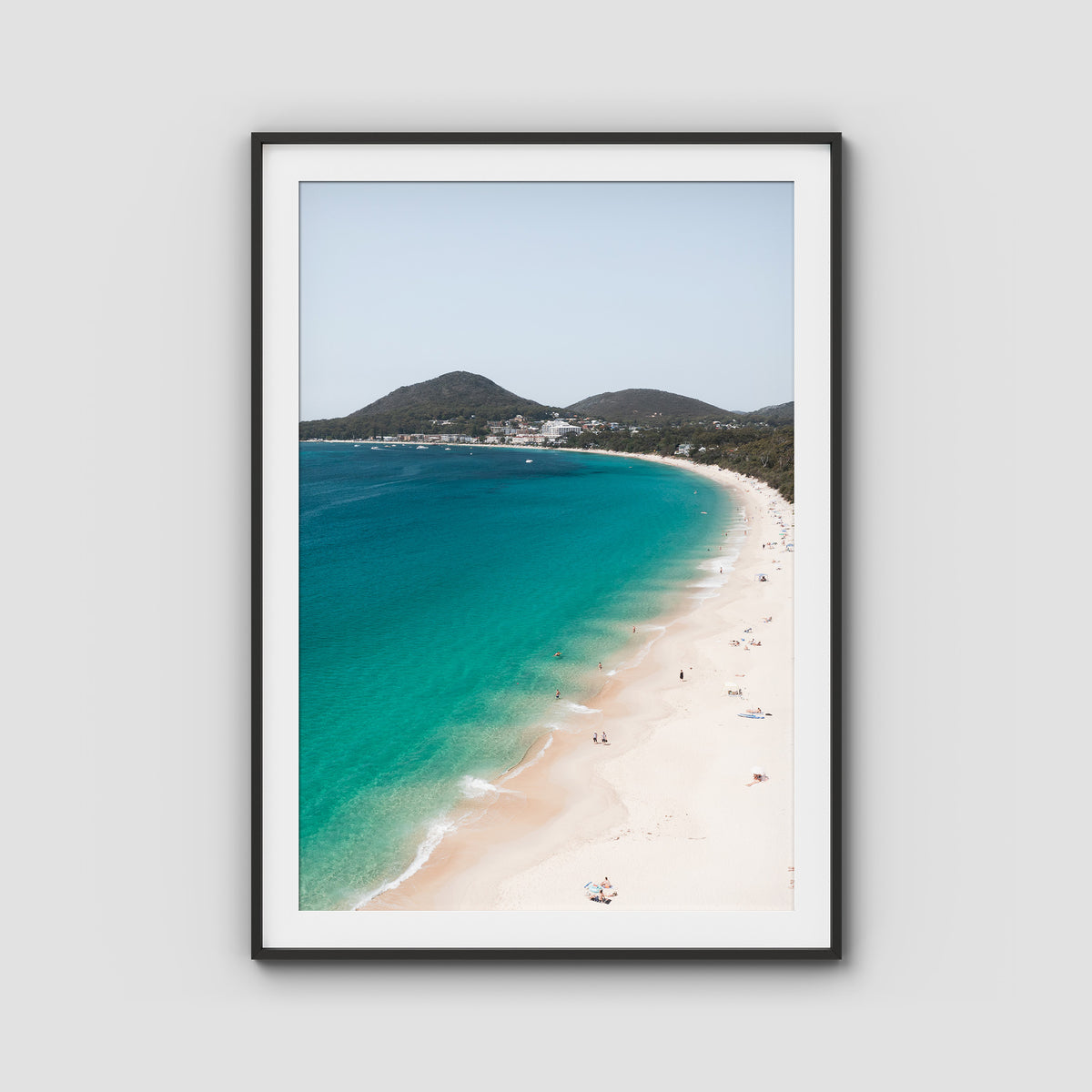 Shoal Bay Beach ii - Port Stephens - Art Print - Traditional Frame - Black - Portrait