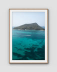 Shoal Bay Blues - Port Stephens - Art Print - Traditional Frame - Raw Oak - Portrait