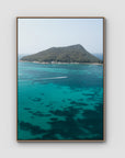 Shoal Bay Blues - Port Stephens - Art Print - Float Frame Canvas - Raw Oak - Portrait