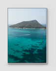 Shoal Bay Blues - Port Stephens - Art Print - Float Frame Canvas - White - Portrait