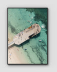 Shoal Bay Wharf - Port Stephens - Art Print - Float Frame Canvas - Black - Portrait