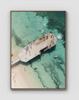 Shoal Bay Wharf - Port Stephens - Art Print - Float Frame Canvas - Raw Oak - Portrait
