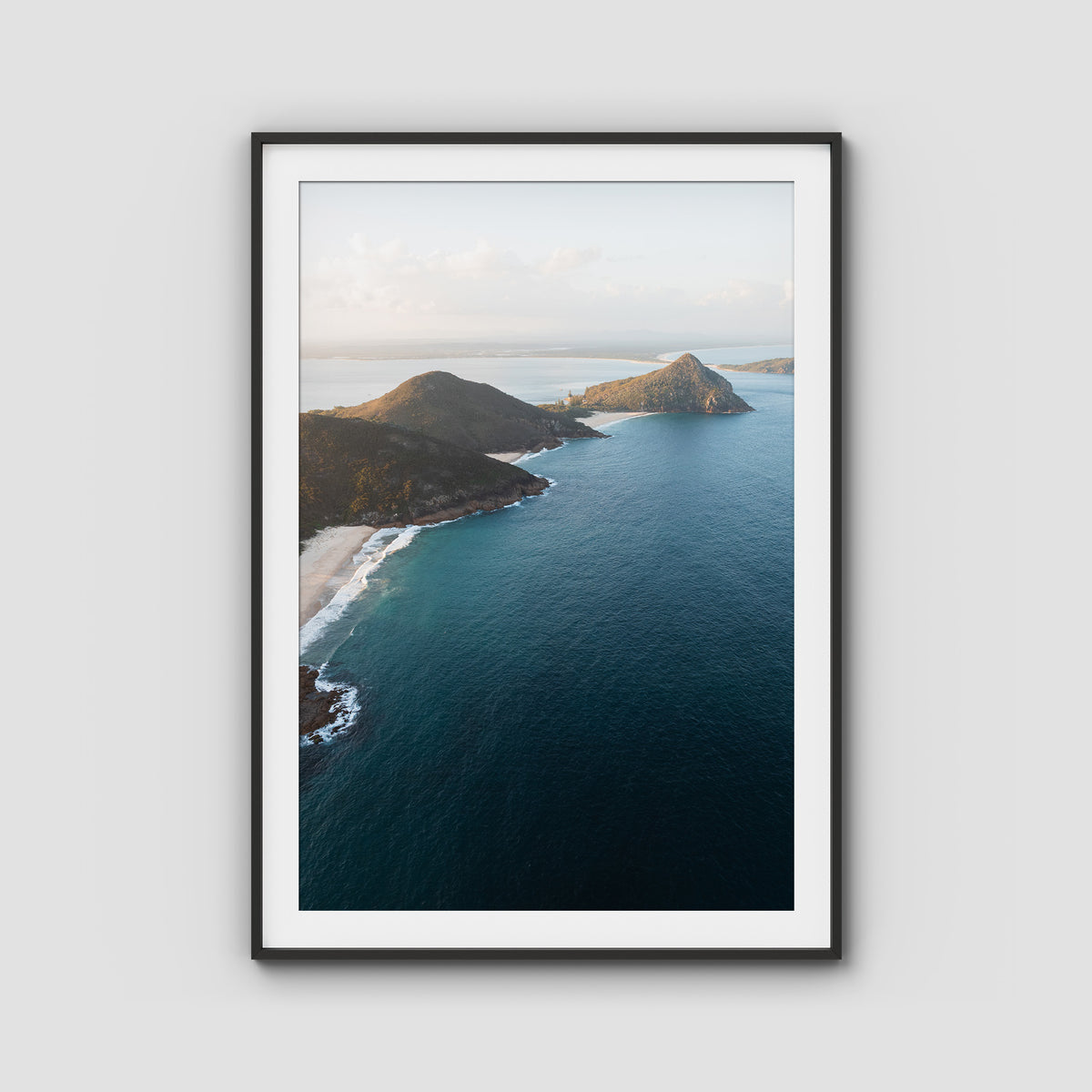 Coastal Horizon - Port Stephens - Art Print - Traditional Frame - Black - Portrait