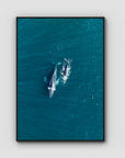 Whales Cruising - Art Print - Float Frame Canvas - Black - Portrait