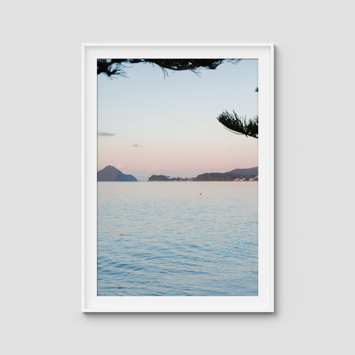 Corlette Sunset - Port Stephens - Art Print - Traditional Frame - White - Portrait