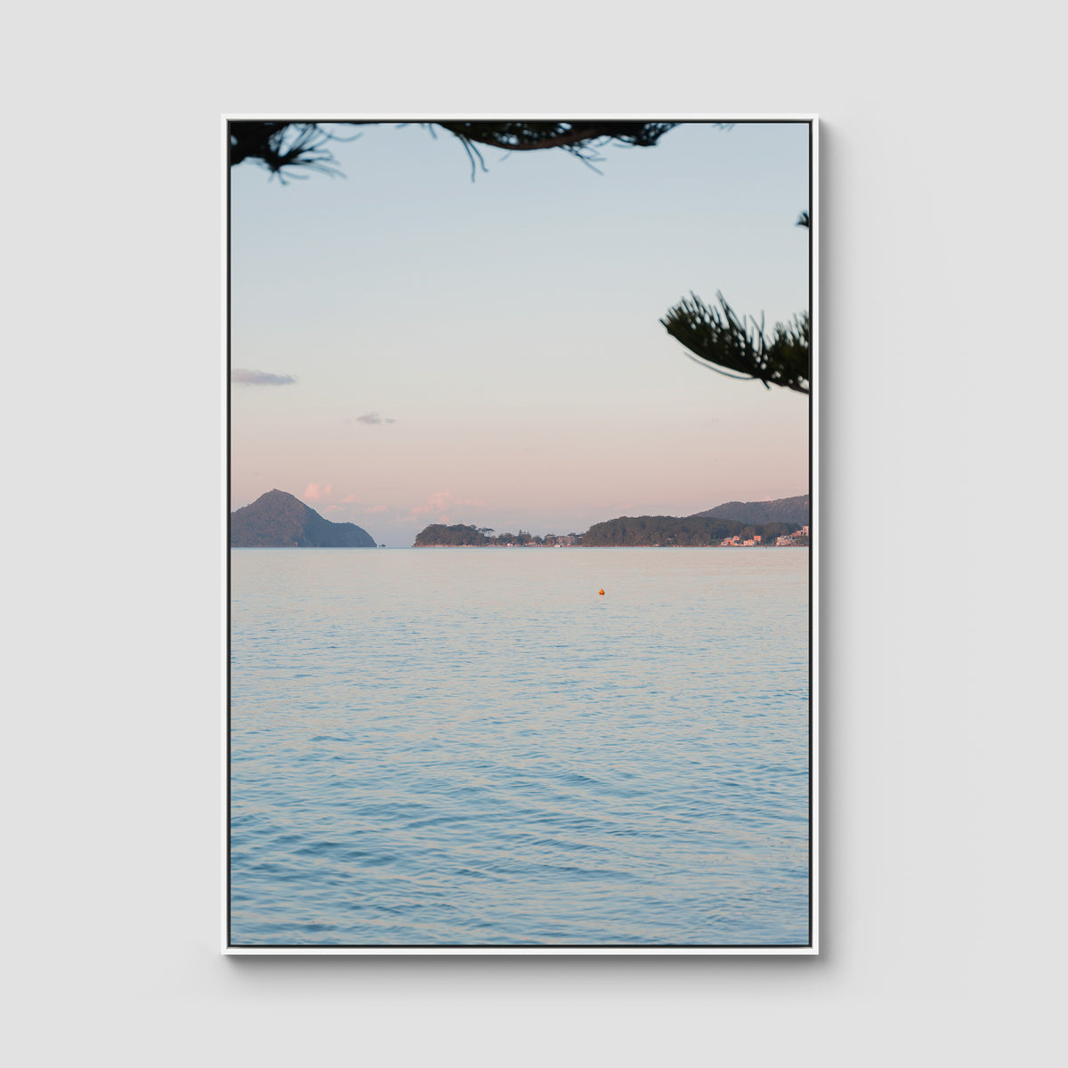Corlette Sunset - Port Stephens - Art Print - Float Frame Canvas - White - Portrait