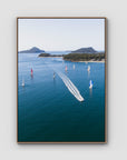 Nelson Bay Race Day - Port Stephens - Art Print - Float Frame Canvas - Raw Oak - Portrait