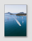 Nelson Bay Race Day - Port Stephens - Art Print - Float Frame Canvas - White - Portrait