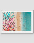 Ipanema Beach – Candy Umbrella Aerial Print - Traditional Frame - White - Landscape