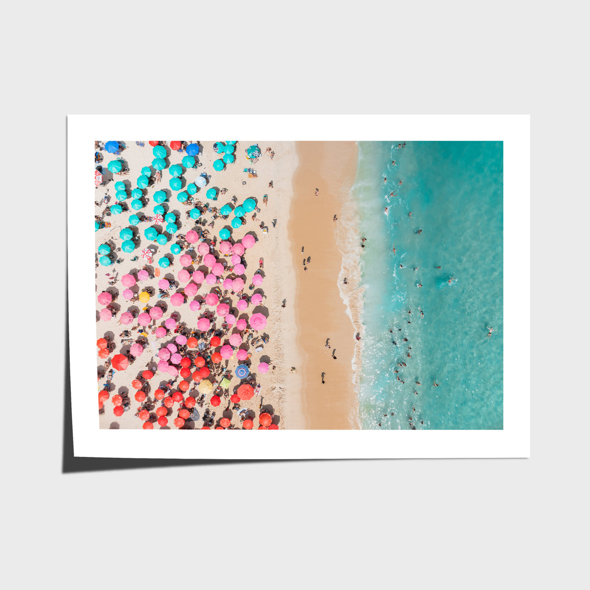 Ipanema Beach – Candy Umbrella Aerial Print - Fine Art Paper - Unframed Print - Landscape