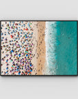 Ipanema Mosaic – Umbrella Rhythm from Above Print - Float Frame Canvas - Black - Landscape