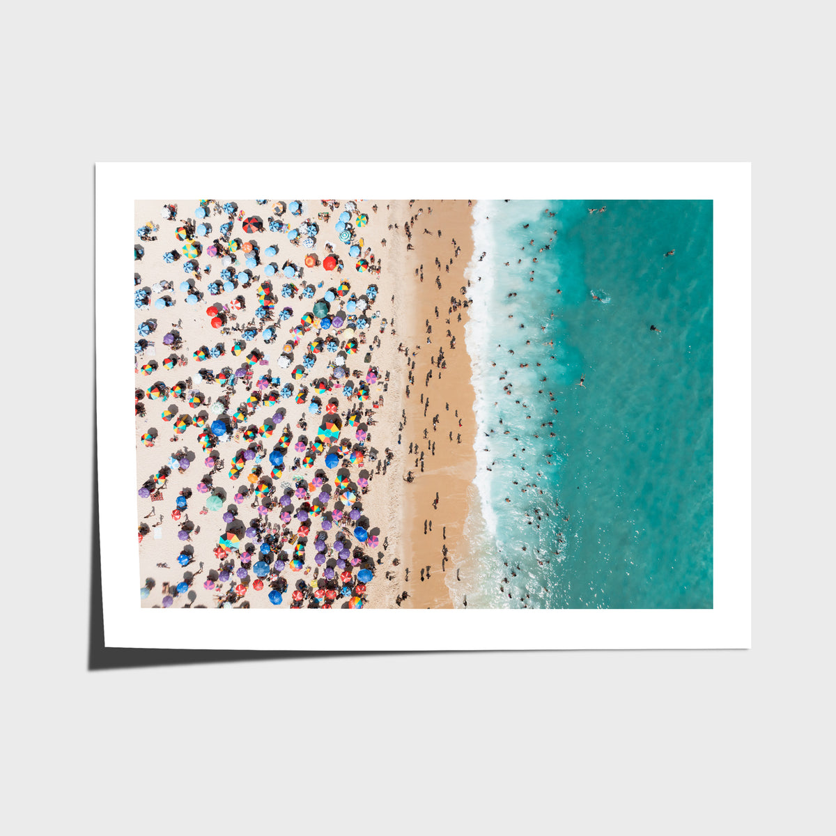 Ipanema Mosaic – Umbrella Rhythm from Above Print - Fine Art Paper - Unframed Print - Landscape