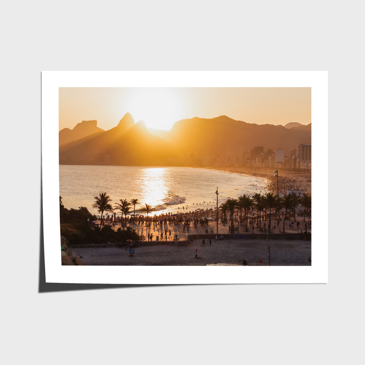 Ipanema Sunset – Golden Hour in Rio Print - Fine Art Paper - Unframed Print - Landscape