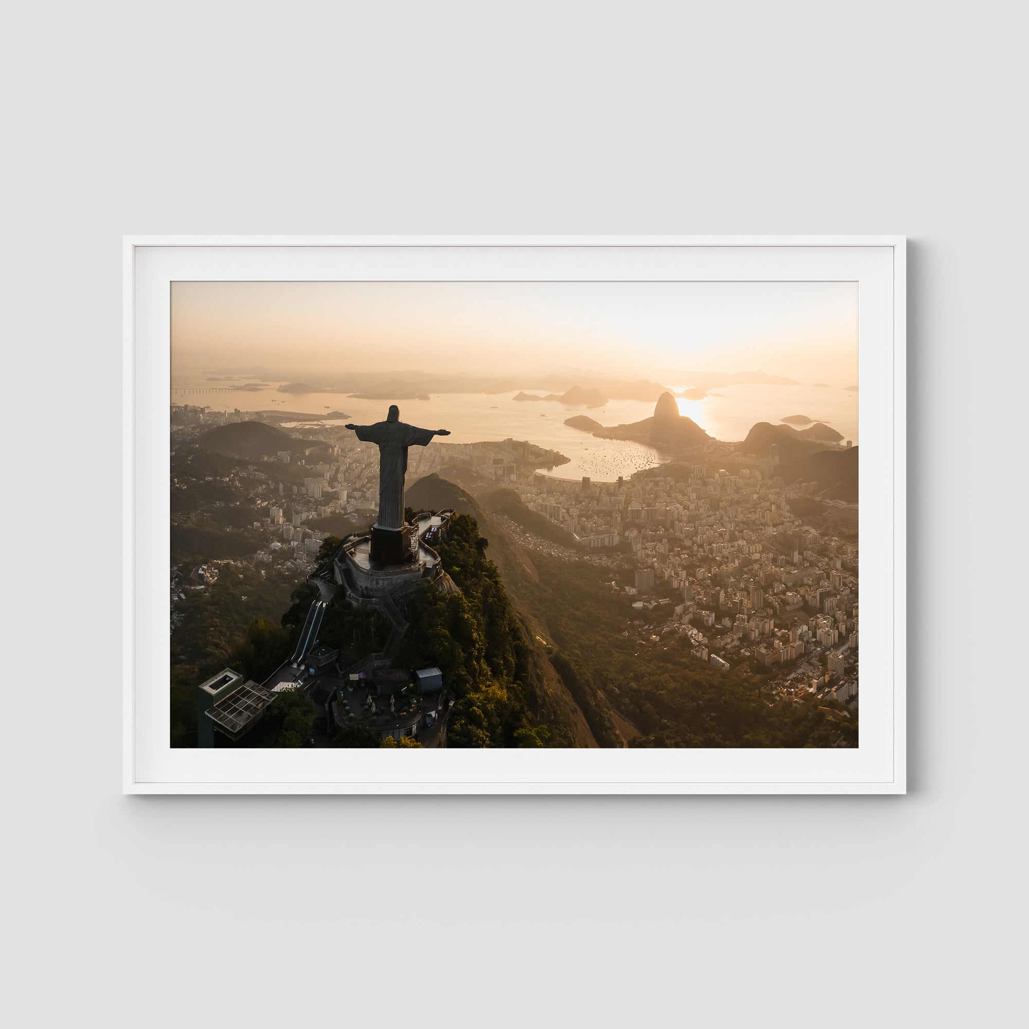 Christ the Redeemer – Sunrise over Guanabara Bay Print Tidaltones