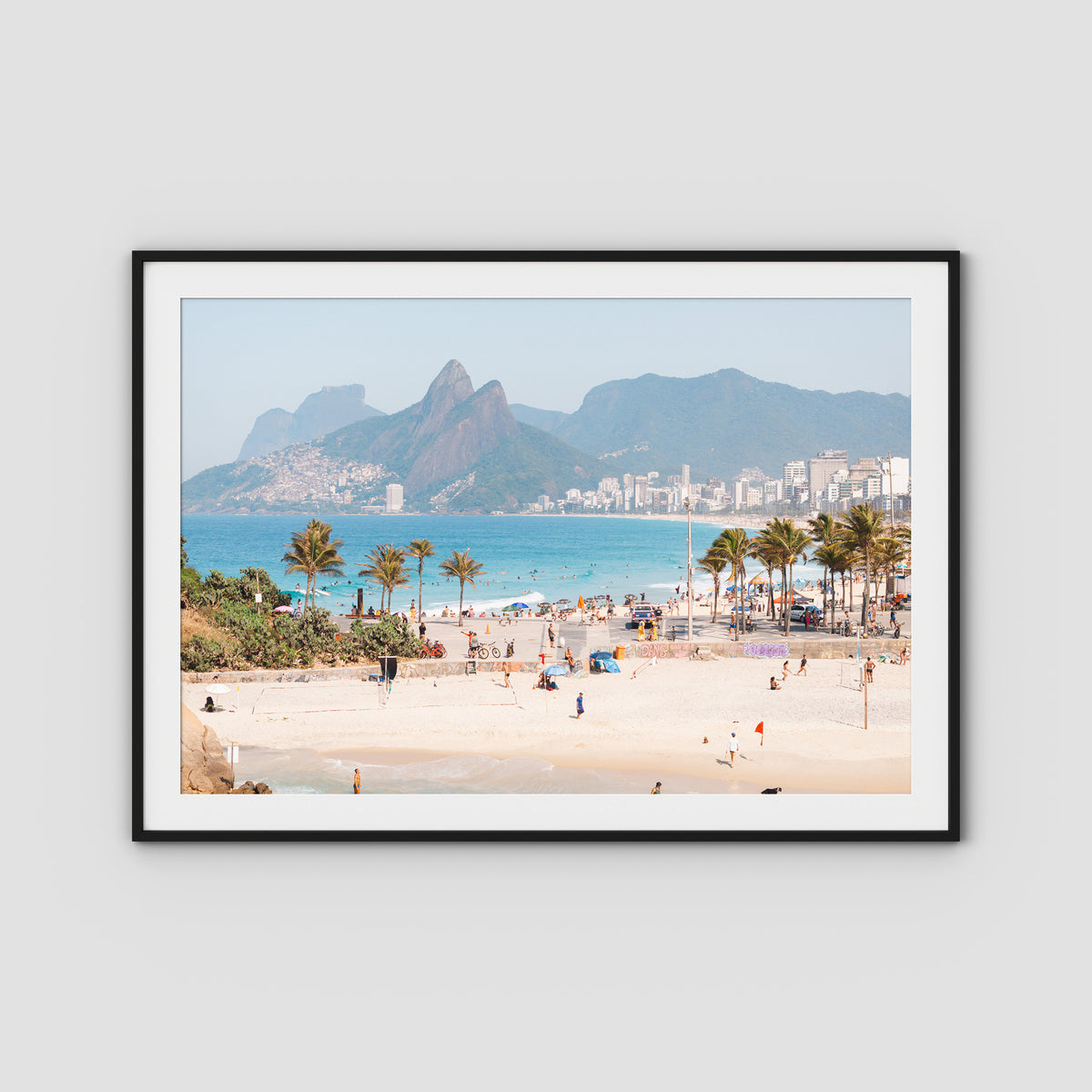 Ipanema Beach - Art Print - Traditional Frame - Black - Landscape
