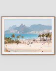 Ipanema Beach - Art Print - Traditional Frame - Raw Oak - Landscape