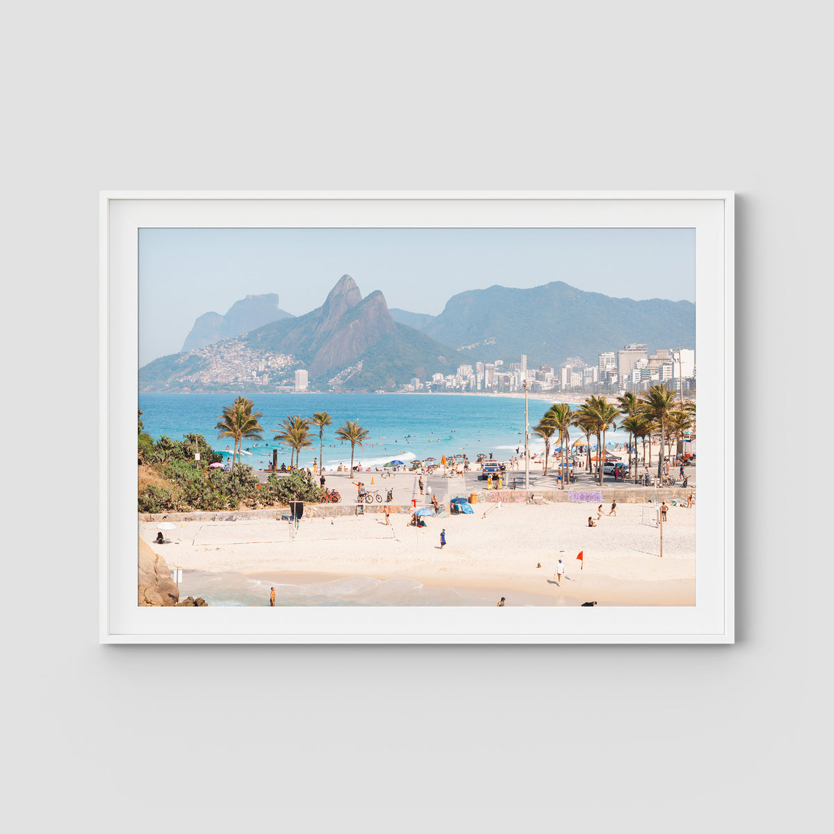 Ipanema Beach - Art Print - Traditional Frame - White - Landscape