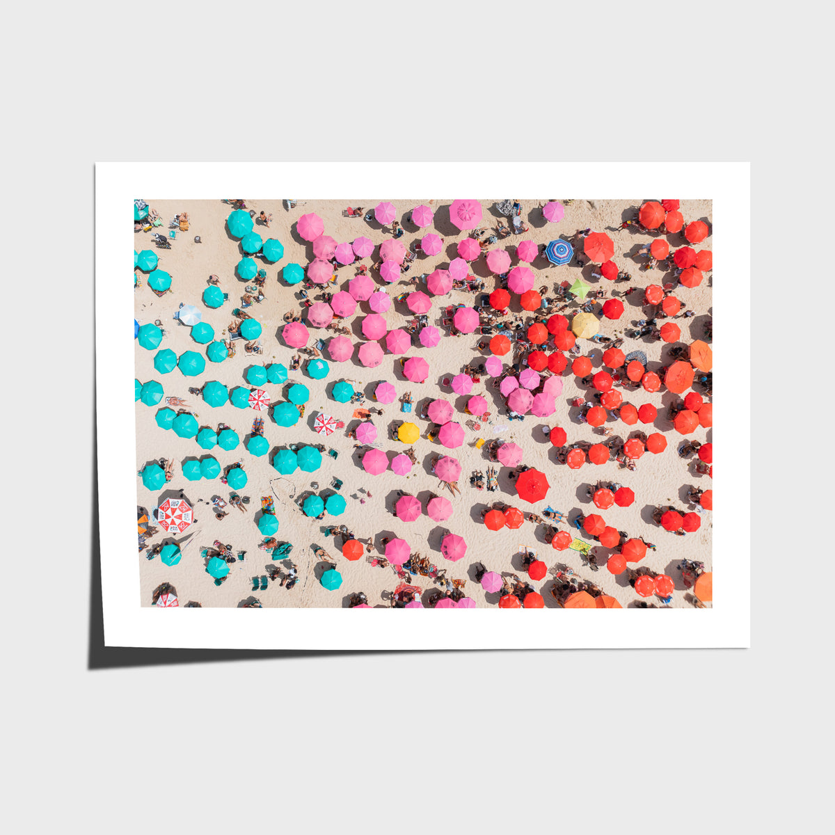 Ipanema Umbrellas – Colour Chaos Print - Fine Art Paper - Unframed Print - Landscape