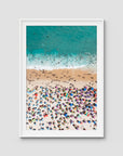Ipanema Mosaic – Umbrella Rhythm from Above Print - Traditional Frame - White - Portrait