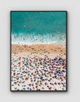 Ipanema Mosaic – Umbrella Rhythm from Above Print - Float Frame Canvas - Black - Portrait