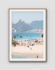 Ipanema Beach - Art Print - Traditional Frame - Raw Oak - Portrait
