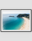 Boat Beach - Seal Rocks - Art Print - Traditional Frame - Black - Landscape