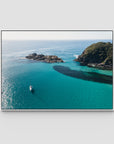 Yacht Days - Seal Rocks - Art Print - Float Frame Canvas - White - Landscape