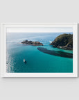 Yacht Days - Seal Rocks - Art Print - Traditional Frame - White - Landscape