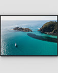Yacht Days - Seal Rocks - Art Print - Float Frame Canvas - Black - Landscape