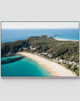 Lighthouse Aerial - Seal Rocks - Art Print - Float Frame Canvas - White - Landscape