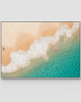 Boat Beach Top Down ii - Seal Rocks - Art Print - Float Frame Canvas - White - Landscape