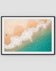 Boat Beach Top Down ii - Seal Rocks - Art Print - Traditional Frame - Black - Landscape