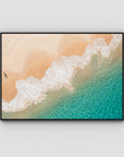 Boat Beach Top Down ii - Seal Rocks - Art Print - Float Frame Canvas - Black - Landscape