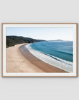 Number One Beach - Seal Rocks - Art Print - Traditional Frame - Raw Oak - Landscape