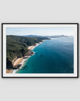 Number One Beach Coastline - Seal Rocks - Art Print - Traditional Frame - Black - Landscape