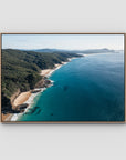 Number One Beach Coastline - Seal Rocks - Art Print - Float Frame Canvas - Raw Oak - Landscape