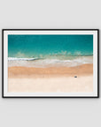 Number One Beach Top Down - Seal Rocks - Art Print - Traditional Frame - Black - Landscape