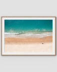 Number One Beach Top Down - Seal Rocks - Art Print - Traditional Frame - Raw Oak - Landscape