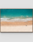 Number One Beach Top Down - Seal Rocks - Art Print - Float Frame Canvas - Raw Oak - Landscape