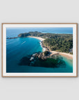 Seal Rocks High Aerial ii - Art Print - Traditional Frame - Raw Oak - Landscape