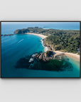 Seal Rocks High Aerial ii - Art Print - Float Frame Canvas - Black - Landscape