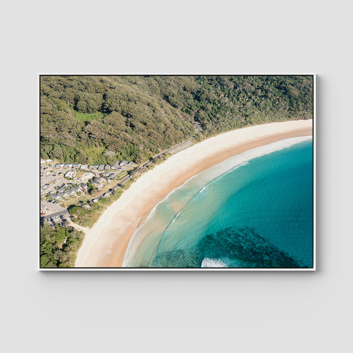 Number One Beach ii - Seal Rocks - Art Print - Float Frame Canvas - White - Landscape