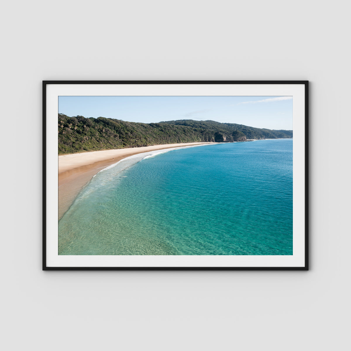 Number One Beach iii - Seal Rocks - Art Print - Traditional Frame - Black - Landscape