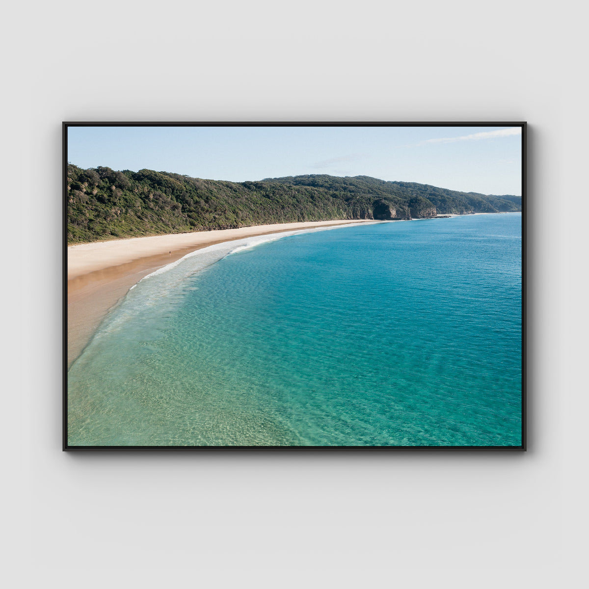 Number One Beach iii - Seal Rocks - Art Print - Float Frame Canvas - Black - Landscape